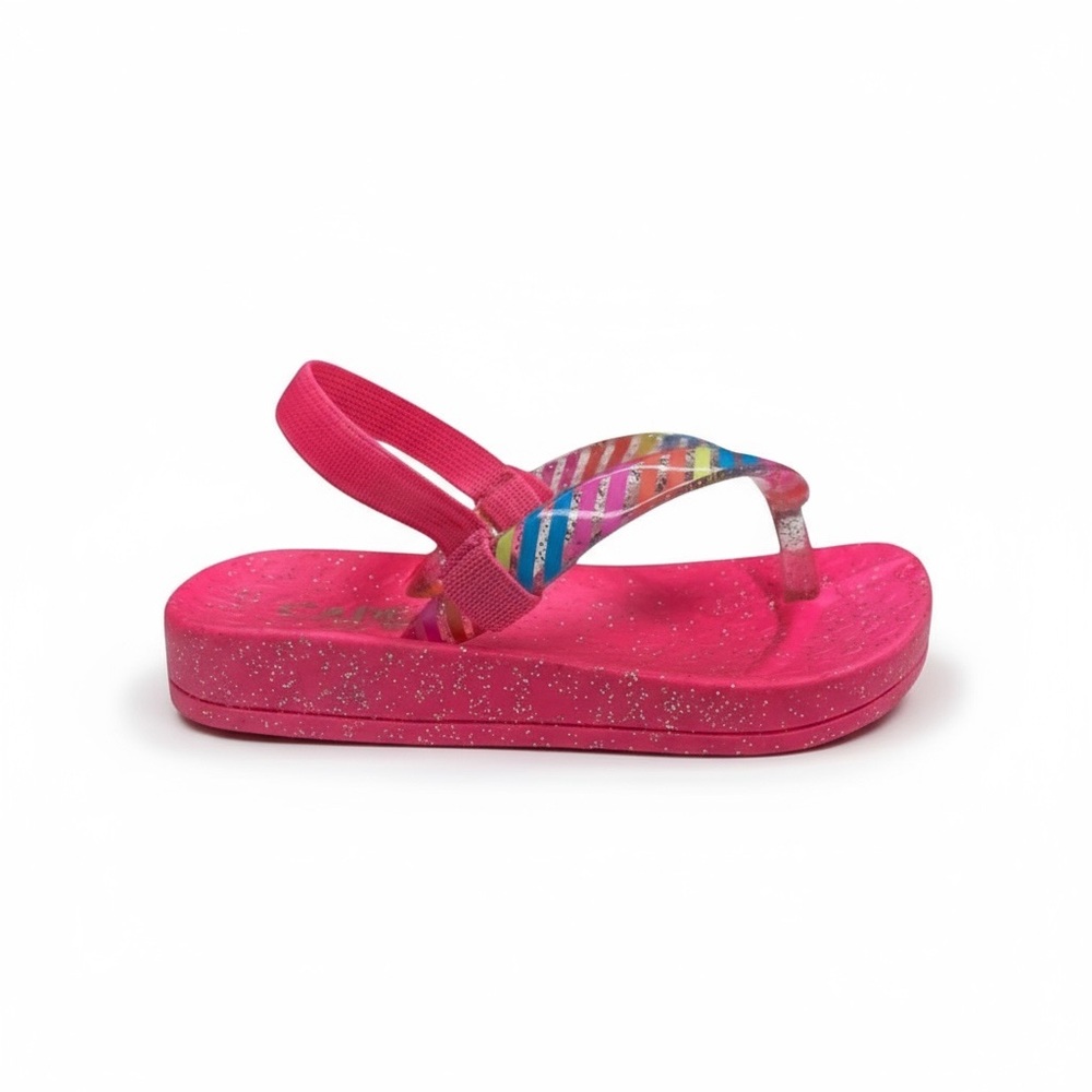 Capelli NY ㋛ Slingback Flip Flop Rainbow Glitter Sandals ㋛ Fuchsia ㋛ Size 4 / 5 - Picture 14 of 16